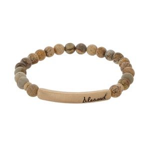 Crystal Avenues Brown Beaded Blessed Bracelet